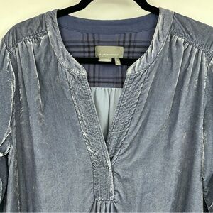 Anthropologie Velvet Tunic Dress Slate Blue Medium G0021